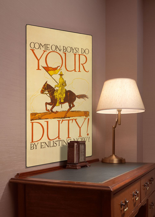 WWI Poster Art Decor US Army Your Duty To Enlist Steel Metal Vintage Image Wall Decor Art DISPLAY 1