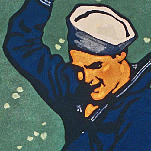 WWI Poster Art Decor Join the Navy Torpedo US Sailor Steel Metal Vintage Image Wall Decor Art DETAIL