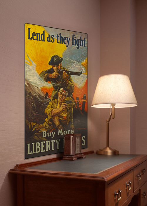 WWI Poster Art Decor Liberty Bonds Lend As They Fight Steel Metal Vintage Image Wall Decor Art DISPLAY 1