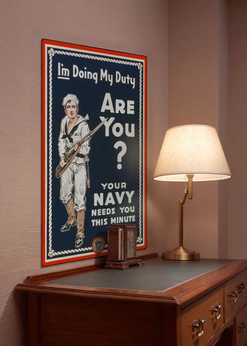 WWI Poster Art Decor Your US Navy Needs You USN Duty Steel Metal Vintage Image Wall Decor Art DISPLAY 1