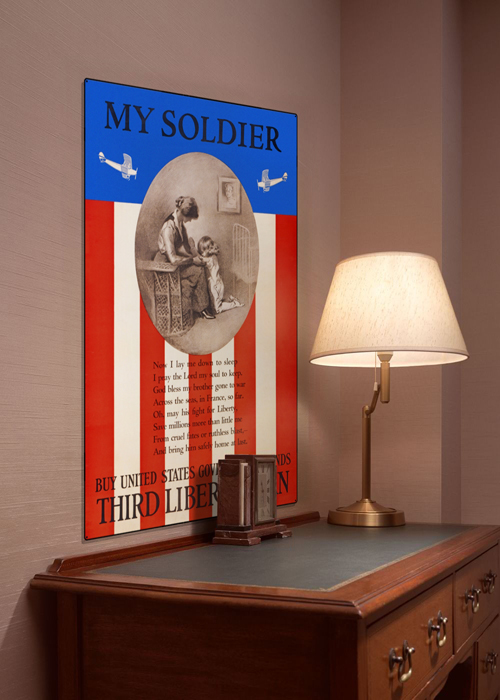 WWI Poster Art Decor My Soldier Liberty Loan Prayer Steel Metal Vintage Image Wall Decor Art DISPLAY 1